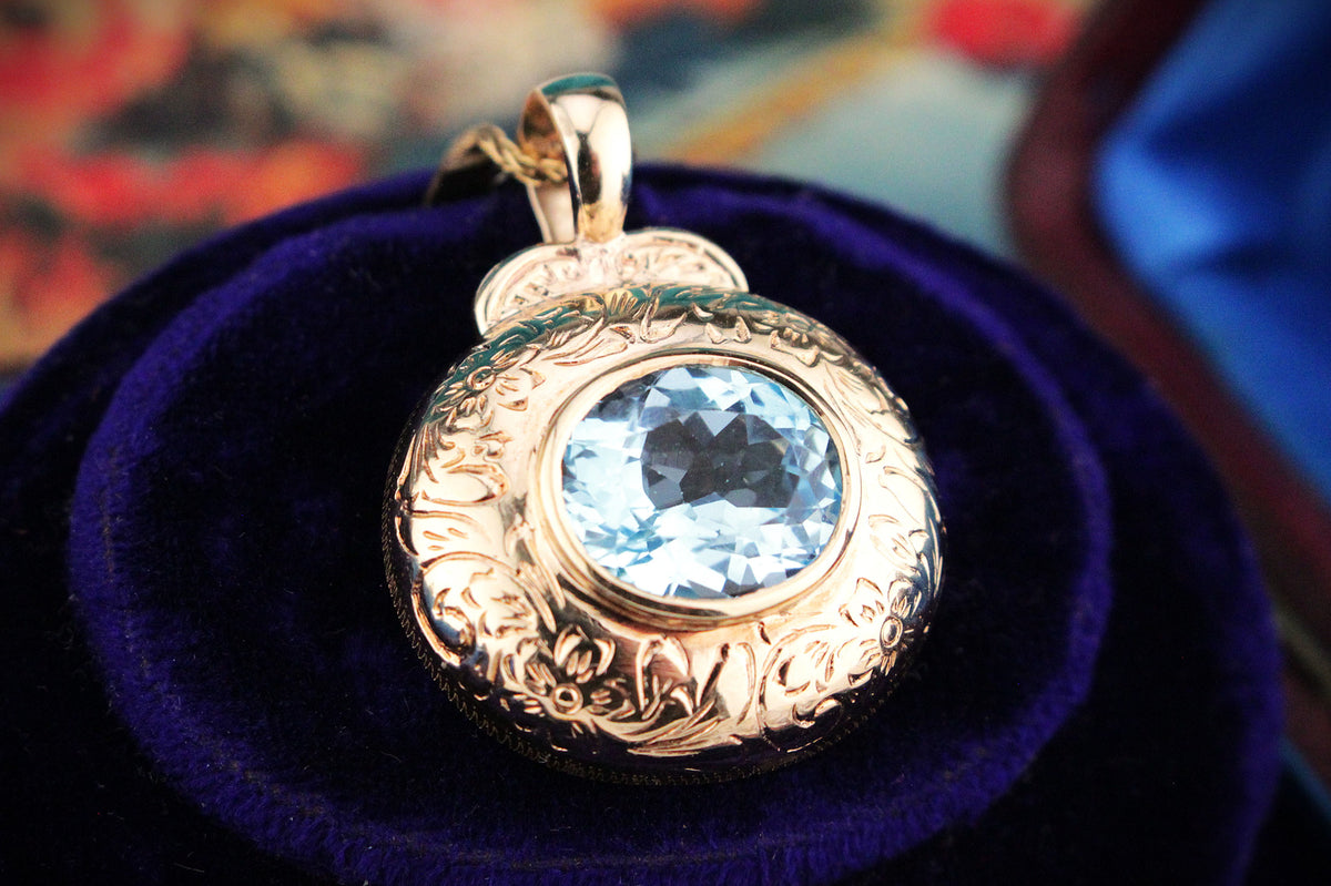 ANTIQUE EDWARDIAN c1910 TOPAZ ENHANCER 9ct GOLD