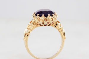 VINTAGE 1972 4.30ct SIBERIAN AMETHYST RING 9ct GOLD