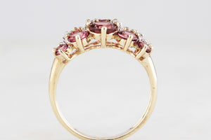 MODERN TOURMALINE & DIAMOND RING 9ct GOLD