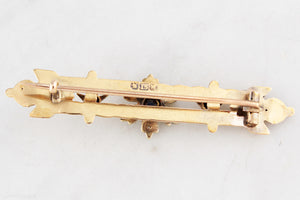 ANTIQUE WILLIS & Co c1880's AUSTRALIAN PASTE & SEED PEARL BROOCH 15ct GOLD