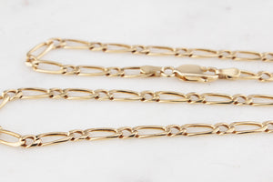 VINTAGE 9ct GOLD ITALIAN FIGARO CHAIN