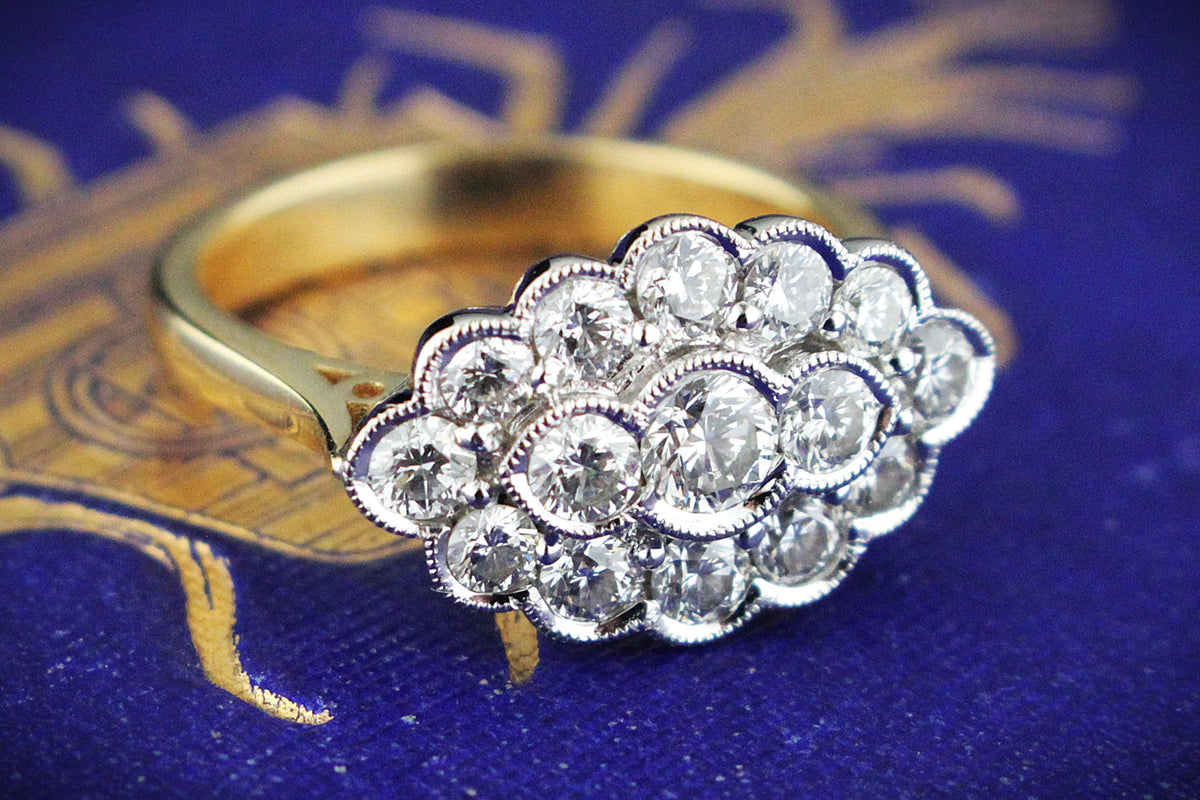 LATE ART DECO 1.19ct DIAMOND RING 18ct GOLD