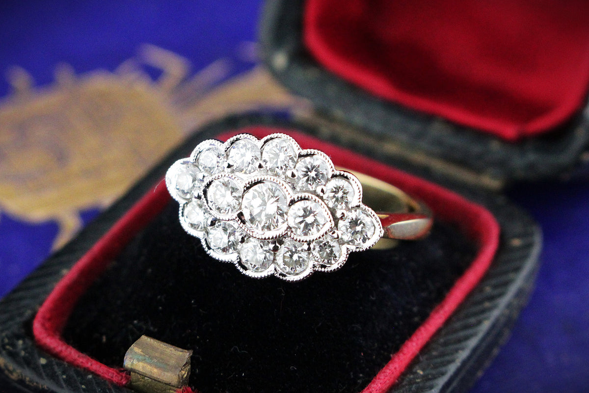 LATE ART DECO 1.19ct DIAMOND RING 18ct GOLD