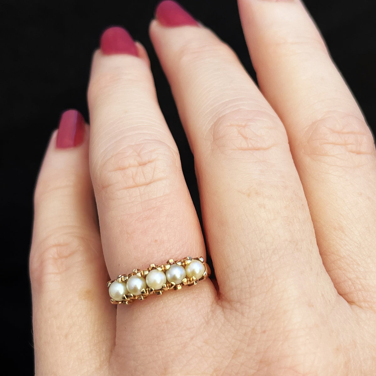VINTAGE c1960/70 PEARL RING 9ct GOLD