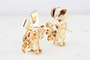 VINTAGE 1940’s CITRINE EARRINGS 14ct GOLD