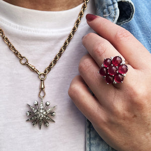 CONTEMPORARY ITALIAN RUBY & DIAMOND RING 18ct GOLD