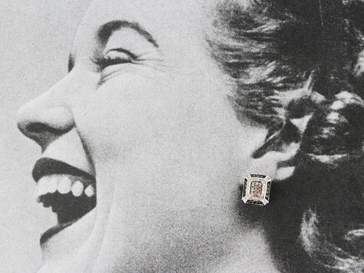 CONTEMPORARY BLACK DIAMOND EARRINGS 9ct GOLD