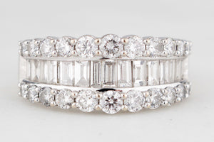 CONTEMPORARY 2ct DIAMOND RING 14ct WHITE GOLD