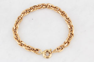 VINTAGE ITALIAN FANCY LINK BRACELET 18ct GOLD