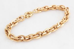 VINTAGE ITALIAN FANCY LINK BRACELET 18ct GOLD