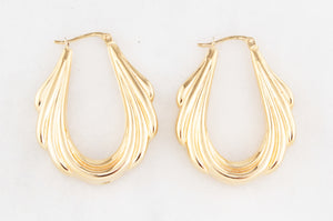 VINTAGE ITALIAN 9ct GOLD HOOPS