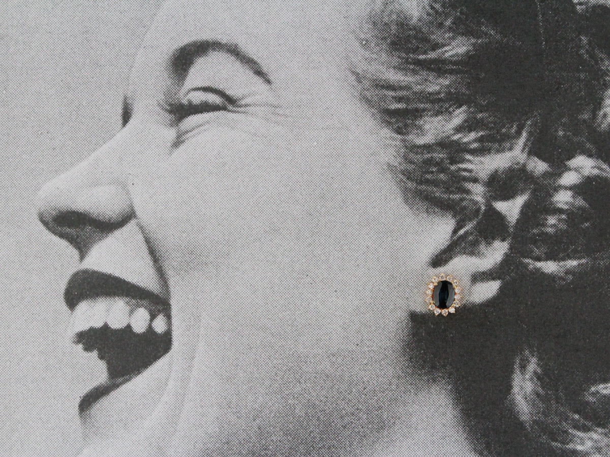 SAPPHIRE &amp; DIAMOND EARRINGS 18ct GOLD