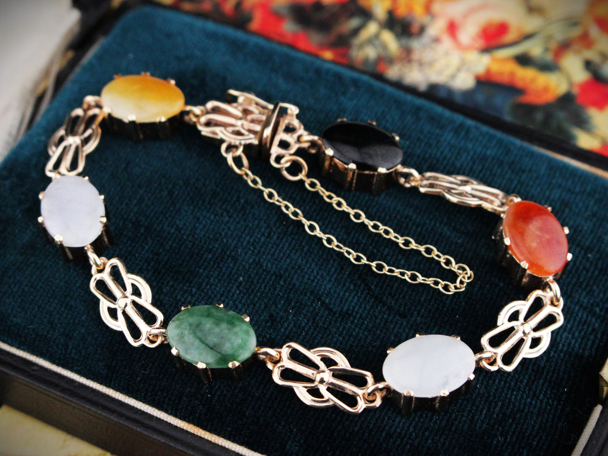 ANTIQUE JADE BRACELET 9ct GOLD