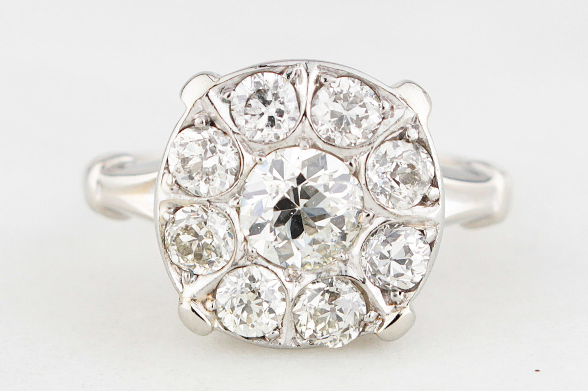 ANTIQUE ART DECO 1.50ct DIAMOND RING 14ct GOLD
