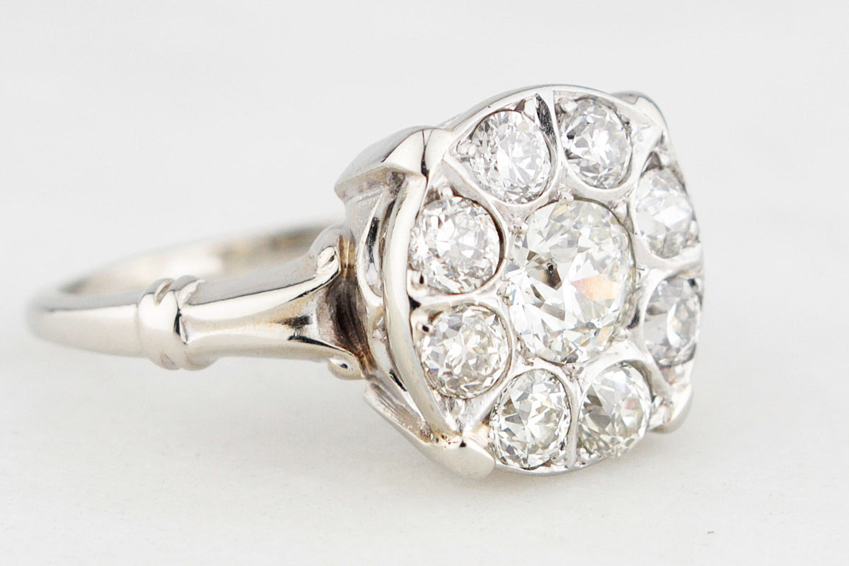 ANTIQUE ART DECO 1.50ct DIAMOND RING 14ct GOLD