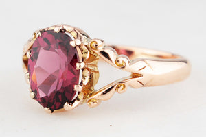 ANTIQUE VICTORIAN RHODOLITE GARNET RING 9ct GOLD