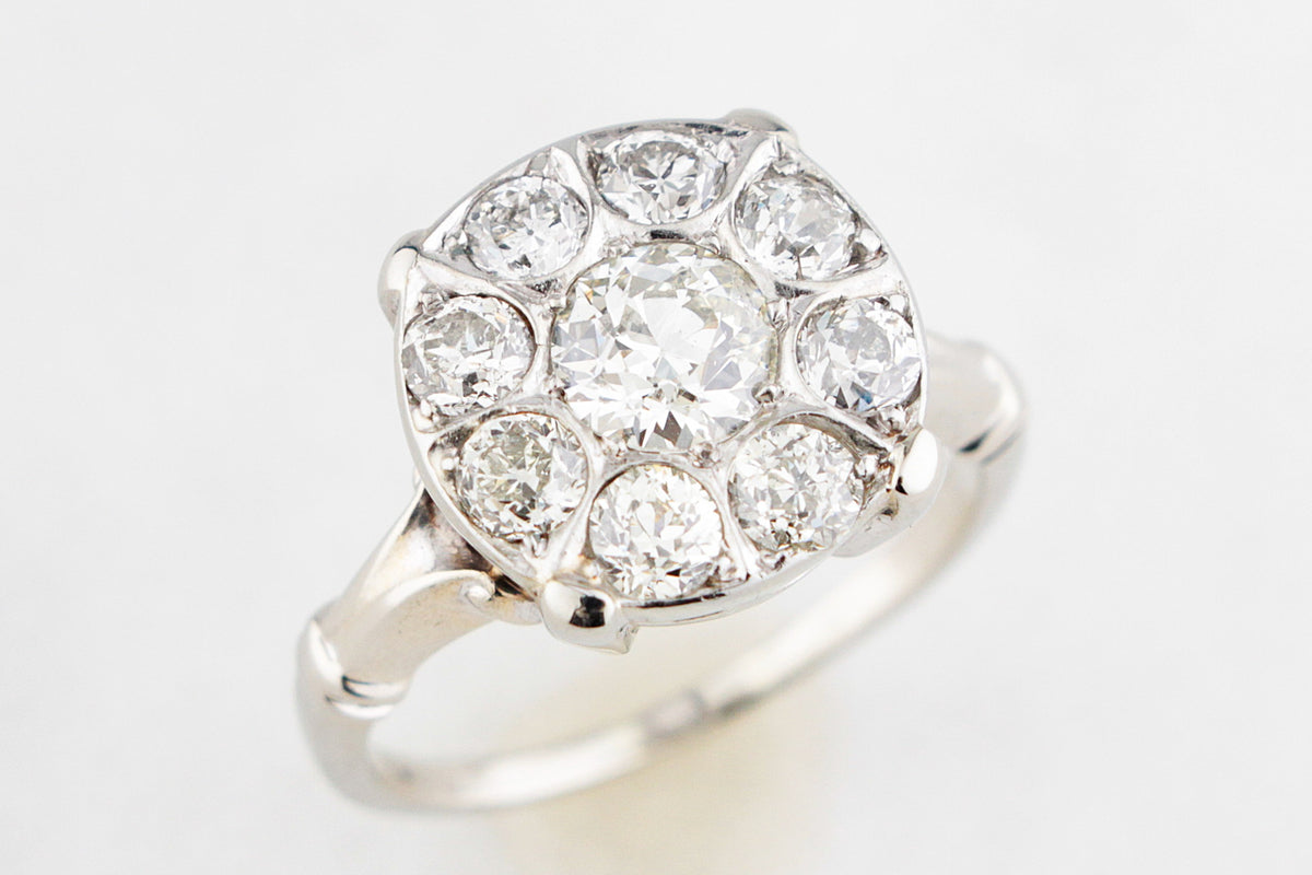 ANTIQUE ART DECO 1.50ct DIAMOND RING 14ct GOLD