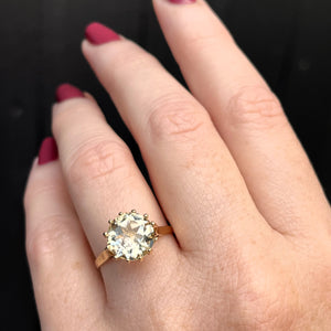 MID CENTURY CITRINE COCKTAIL RING 9ct YELLOW GOLD