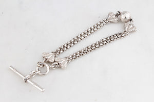 ANTIQUE EDWARDIAN STERLING SILVER ALBERTINA BRACELET