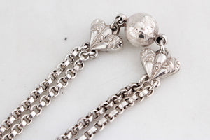 ANTIQUE EDWARDIAN STERLING SILVER ALBERTINA BRACELET