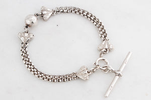ANTIQUE EDWARDIAN STERLING SILVER ALBERTINA BRACELET