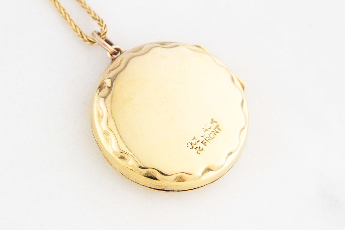 ANTIQUE EDWARDIAN PICTURE LOCKET 9ct GOLD