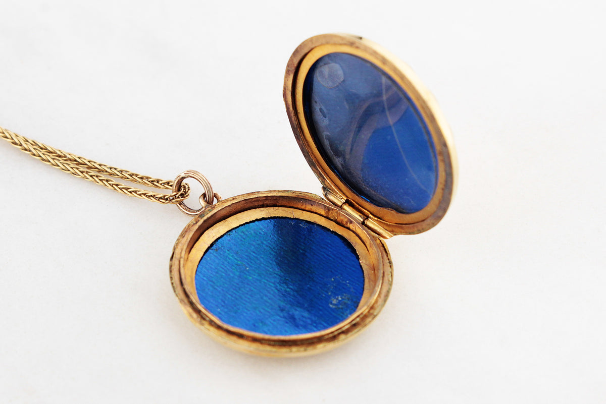 ANTIQUE EDWARDIAN PICTURE LOCKET 9ct GOLD