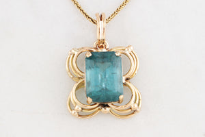 VINTAGE 7.50ct TOURMALINE PENDANT 14ct GOLD