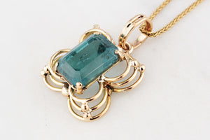 VINTAGE 7.50ct TOURMALINE PENDANT 14ct GOLD