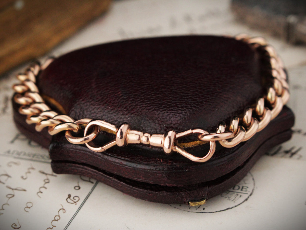 ANTIQUE EDWARDIAN CURB LINK BRACELET 9ct ROSE GOLD
