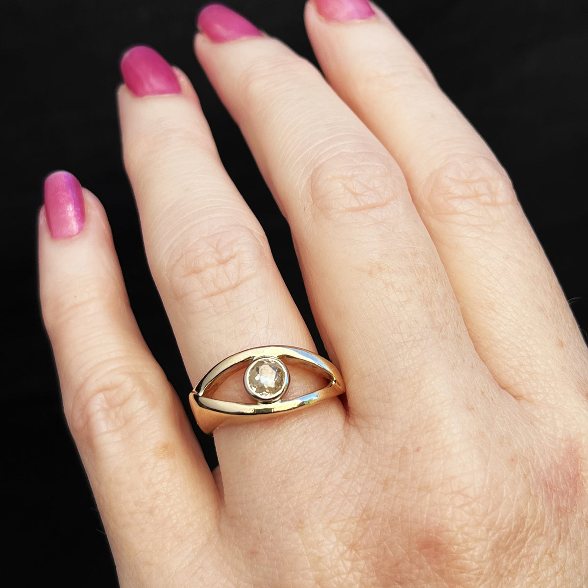 MID-CENTURY .55ct CHAMPAGNE DIAMOND RING  14ct GOLD