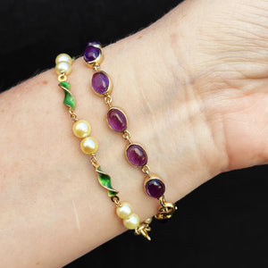 CONTEMPORARY 22.41ct AMETHYST LINE BRACELET 9ct GOLD