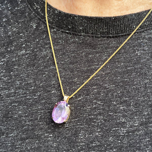 CONTEMPORARY 8.70ct AMETHYST PENDANT 9ct GOLD
