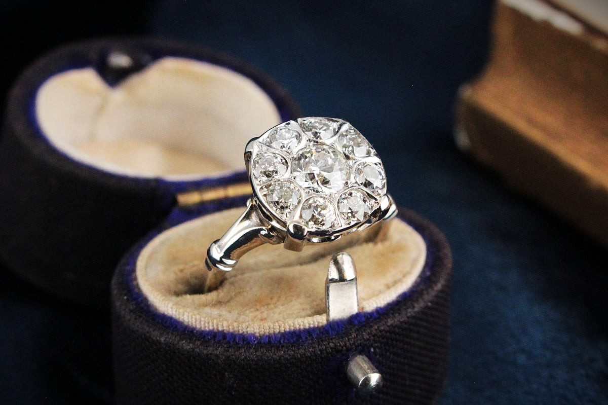 ANTIQUE ART DECO 1.50ct DIAMOND RING 14ct GOLD