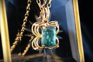 VINTAGE 7.50ct TOURMALINE PENDANT 14ct GOLD