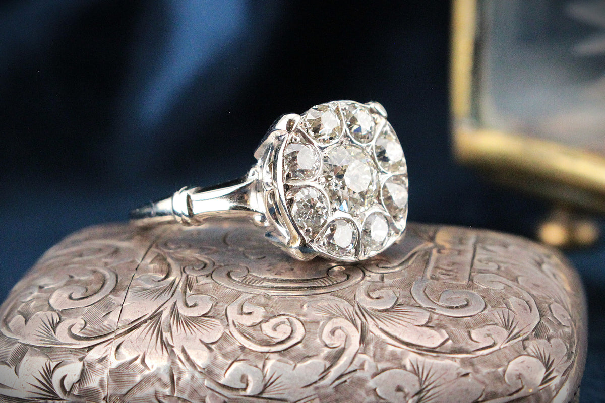 ANTIQUE ART DECO 1.50ct DIAMOND RING 14ct GOLD