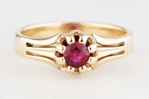 BESPOKE EDWARDIAN STYLE RUBY RING 9ct GOLD