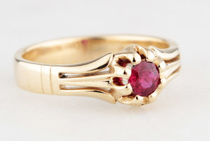 BESPOKE EDWARDIAN STYLE RUBY RING 9ct GOLD