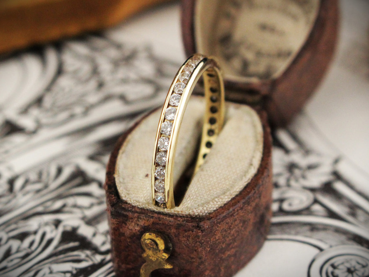 VINTAGE DIAMOND FULL ETERNITY BAND 14ct GOLD
