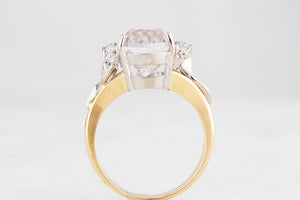 VINTAGE 7.90ct KUNZITE & DIAMOND RING 18ct GOLD