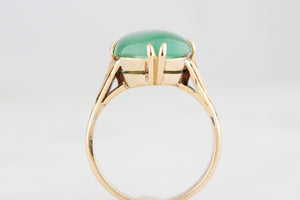 VINTAGE 1940’s JADE COCKTAIL RING 14ct GOLD