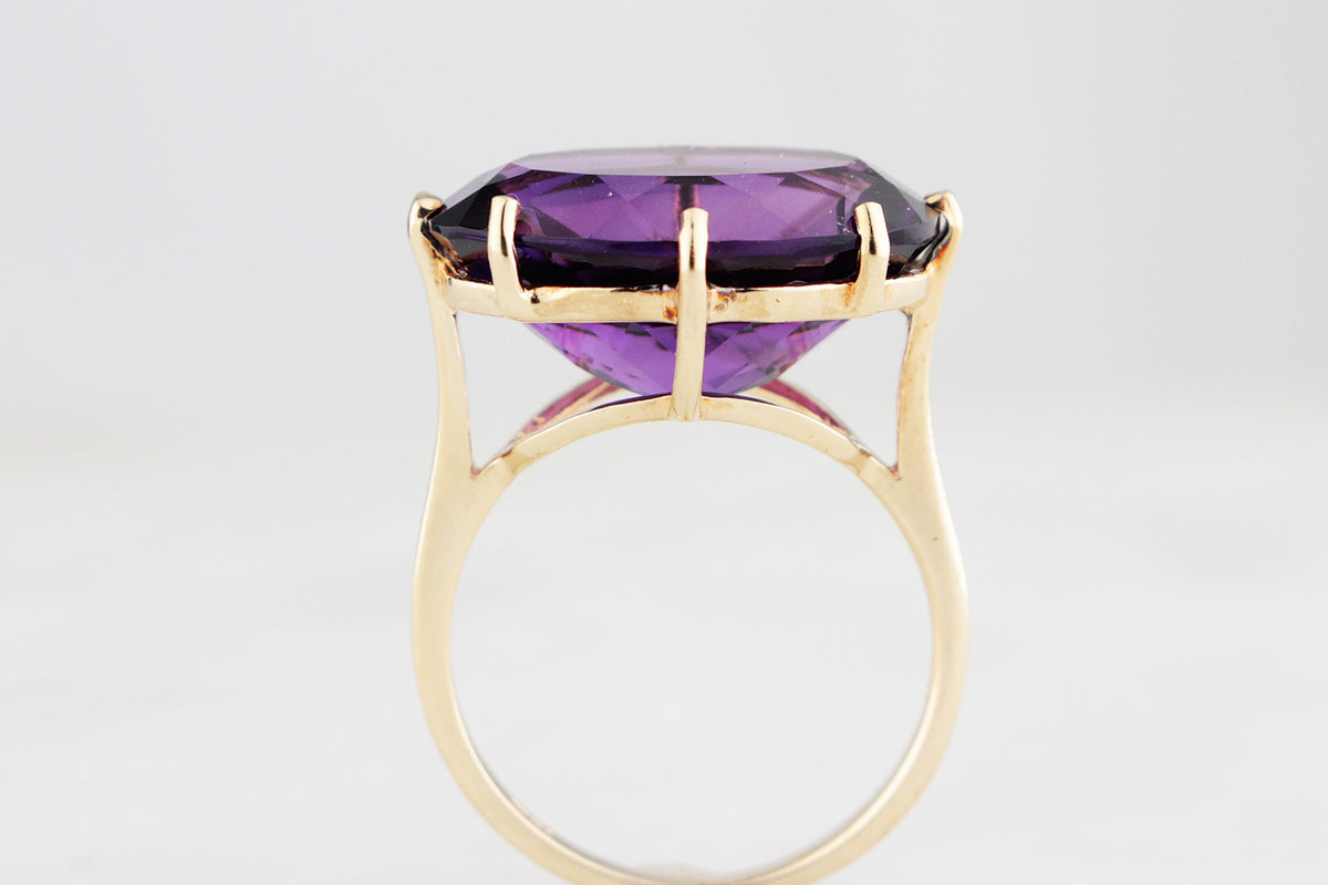 VINTAGE 11.90ct AMETHYST COCKTAIL RING 9ct GOLD
