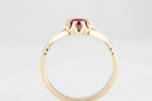 BESPOKE EDWARDIAN STYLE RUBY RING 9ct GOLD