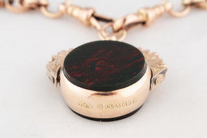 ANTIQUE VICTORIAN DOUBLE SIDED FOB SWIVEL PENDANT 9ct GOLD