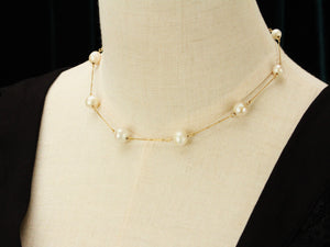 VINTAGE ITALIAN FRESHWATER PEARL NECKLACE 18ct GOLD