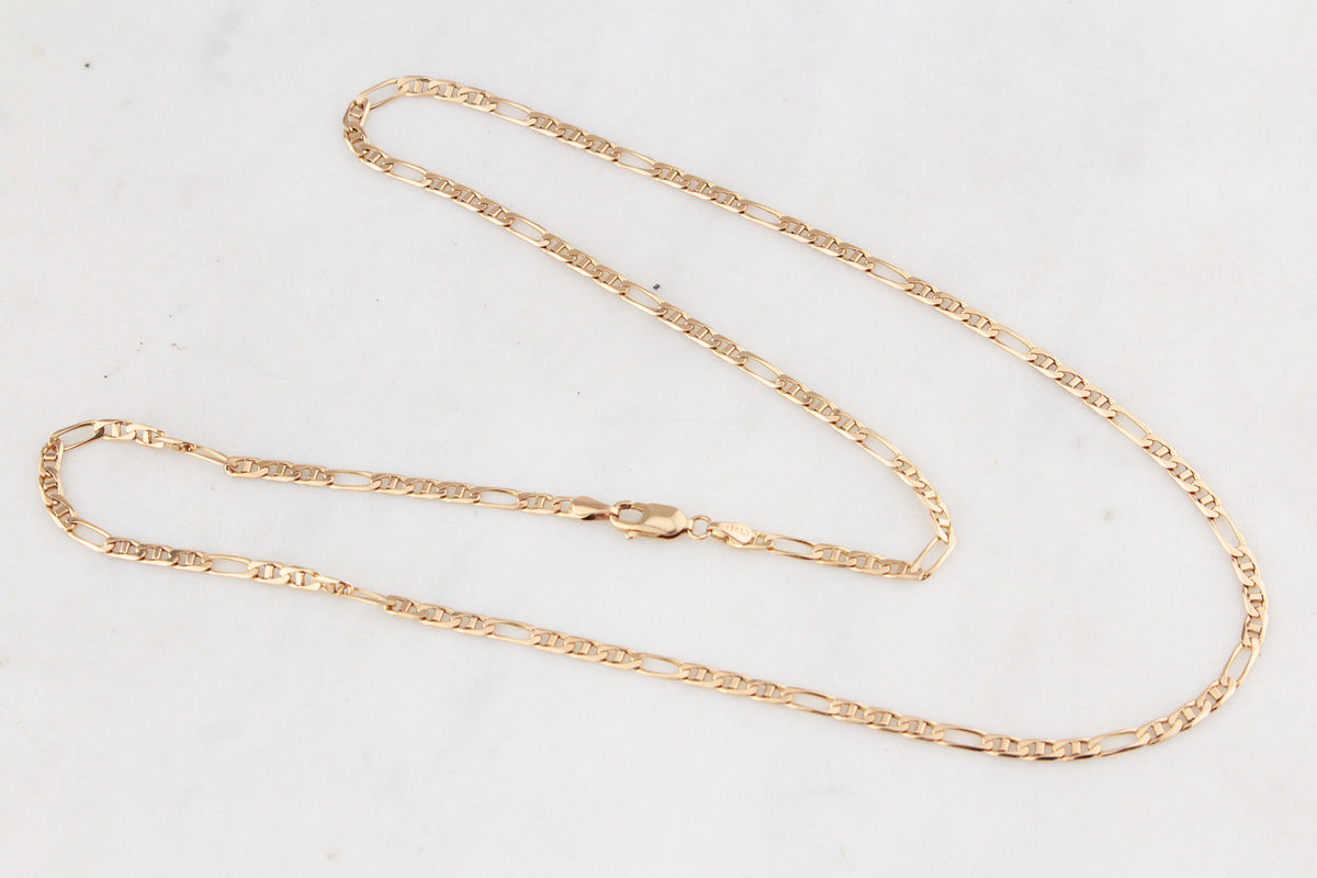 VINTAGE ITALIAN ANCHOR LINK FIGARO CHAIN 9ct GOLD