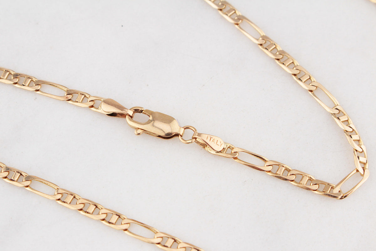 VINTAGE ITALIAN ANCHOR LINK FIGARO CHAIN 9ct GOLD
