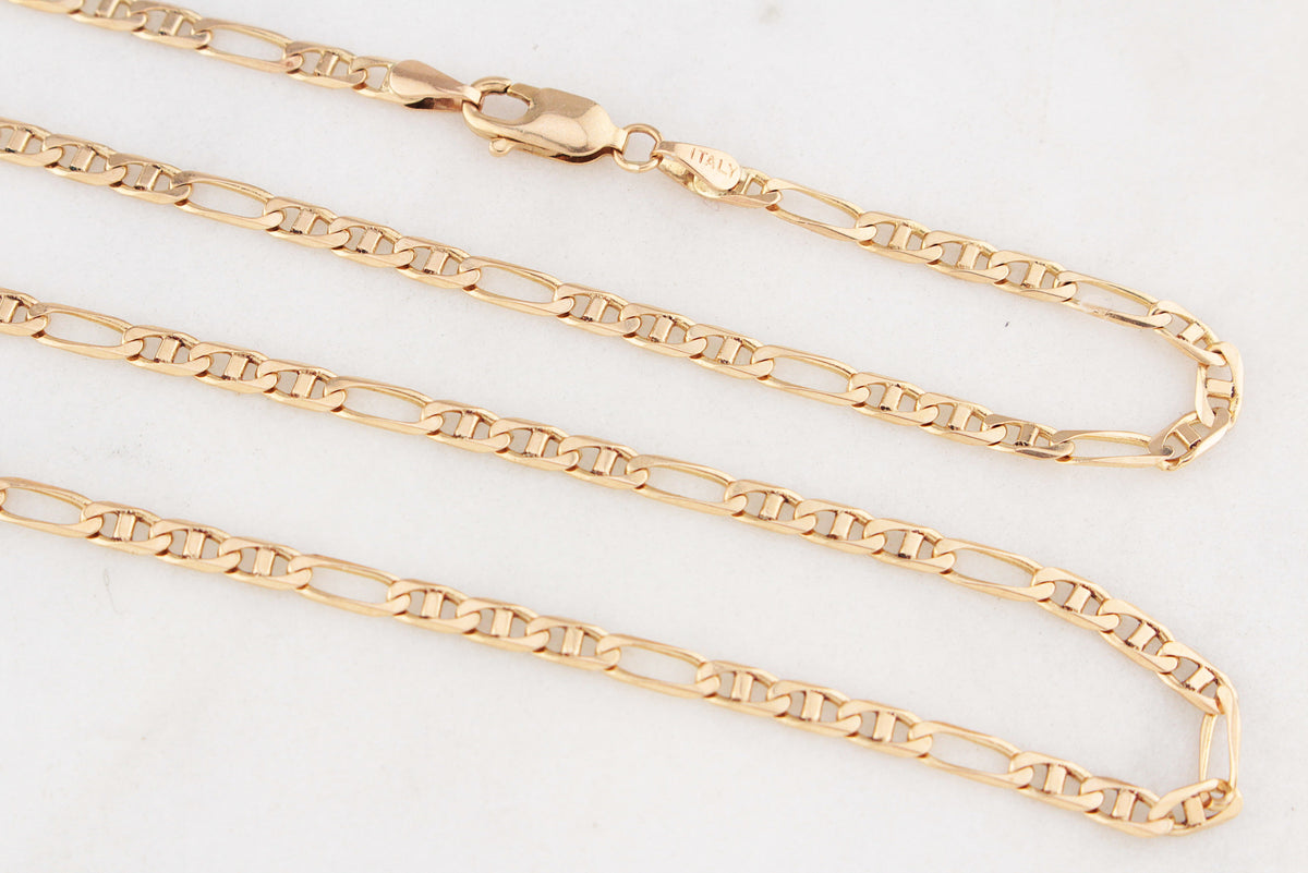 VINTAGE ITALIAN ANCHOR LINK FIGARO CHAIN 9ct GOLD