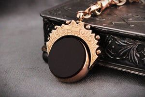 ANTIQUE VICTORIAN DOUBLE SIDED FOB SWIVEL PENDANT 9ct GOLD