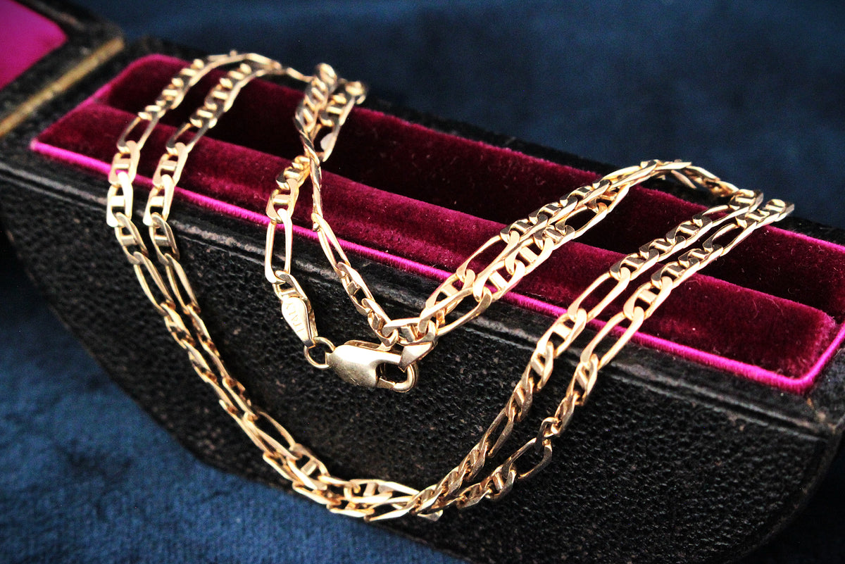 VINTAGE ITALIAN ANCHOR LINK FIGARO CHAIN 9ct GOLD